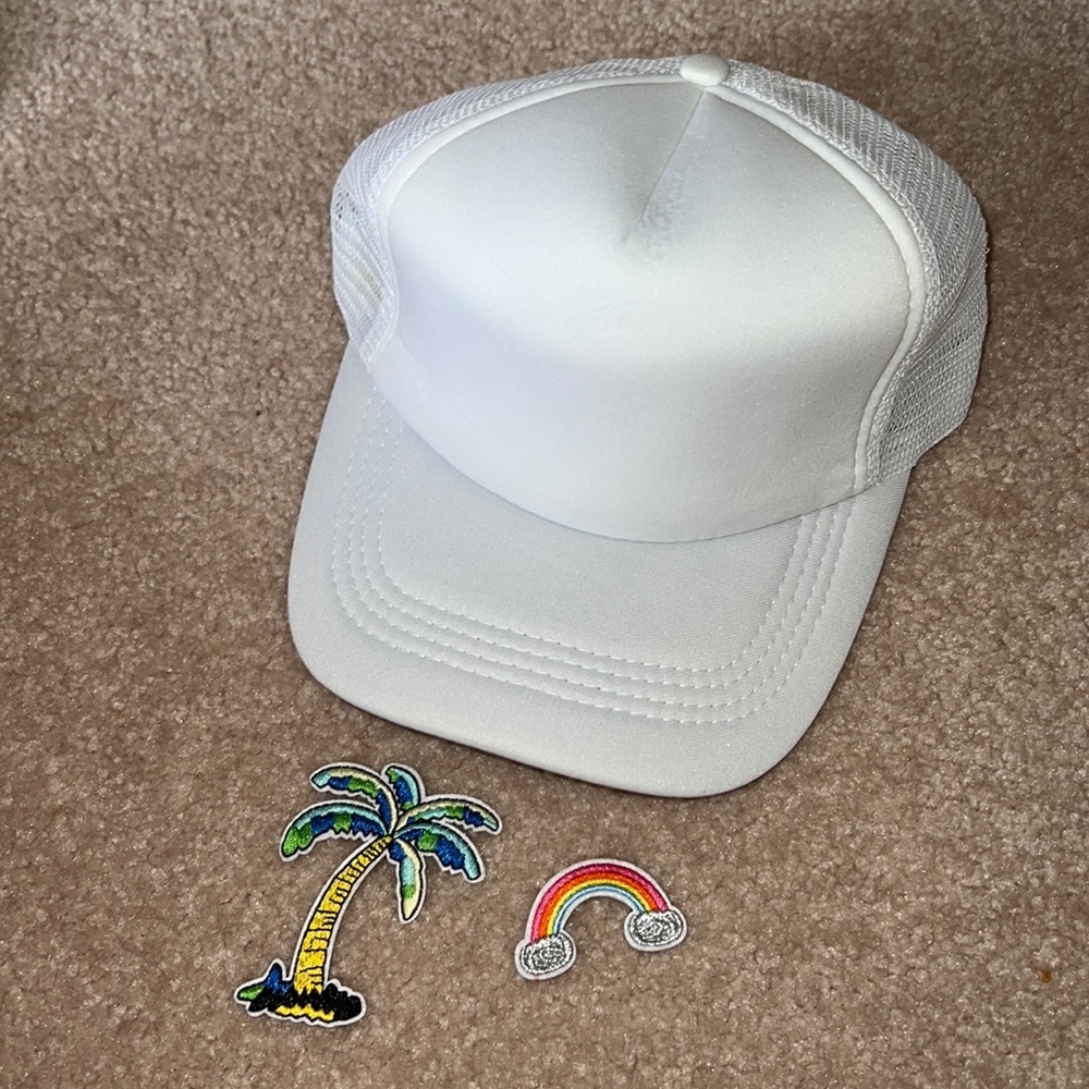 NWOT 3pc Trucker Hat + Embroidered Patches bundle